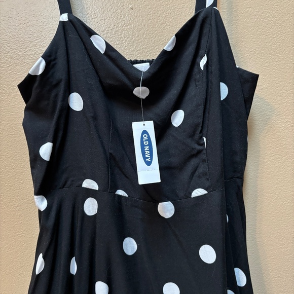 Old Navy Polka Dot Cami Dress Black White Knee Length Size XS NWT - Picture 6 of 8